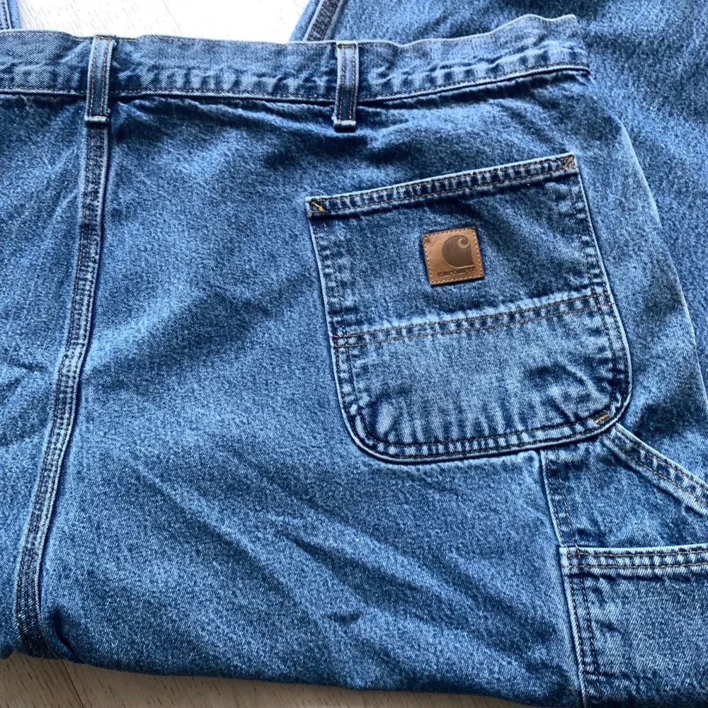 Carhartt Men's 48x30 Dark Blue Washed‎ Denim Carpenter Jeans
